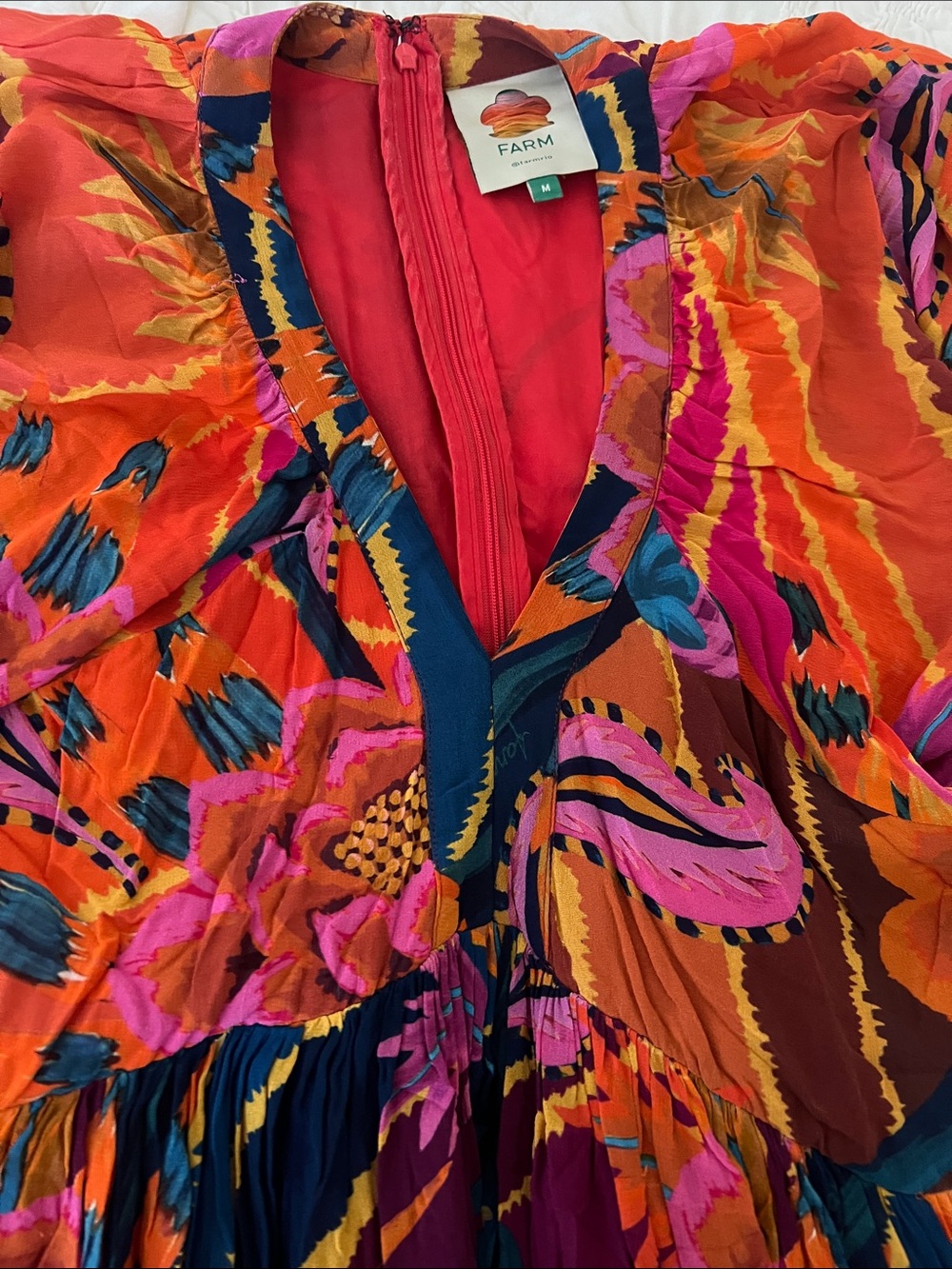 Farm Rio Vintage Wave Long-Sleeve Maxi Dress - Picture 6 of 12